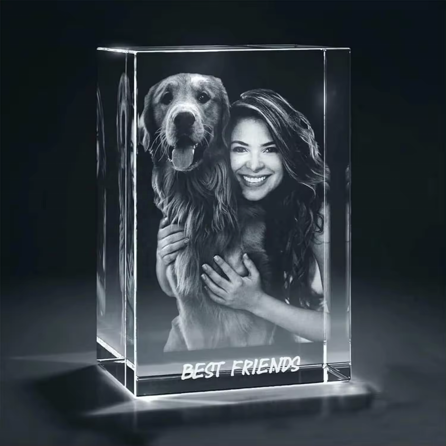 Dog and lady crystal